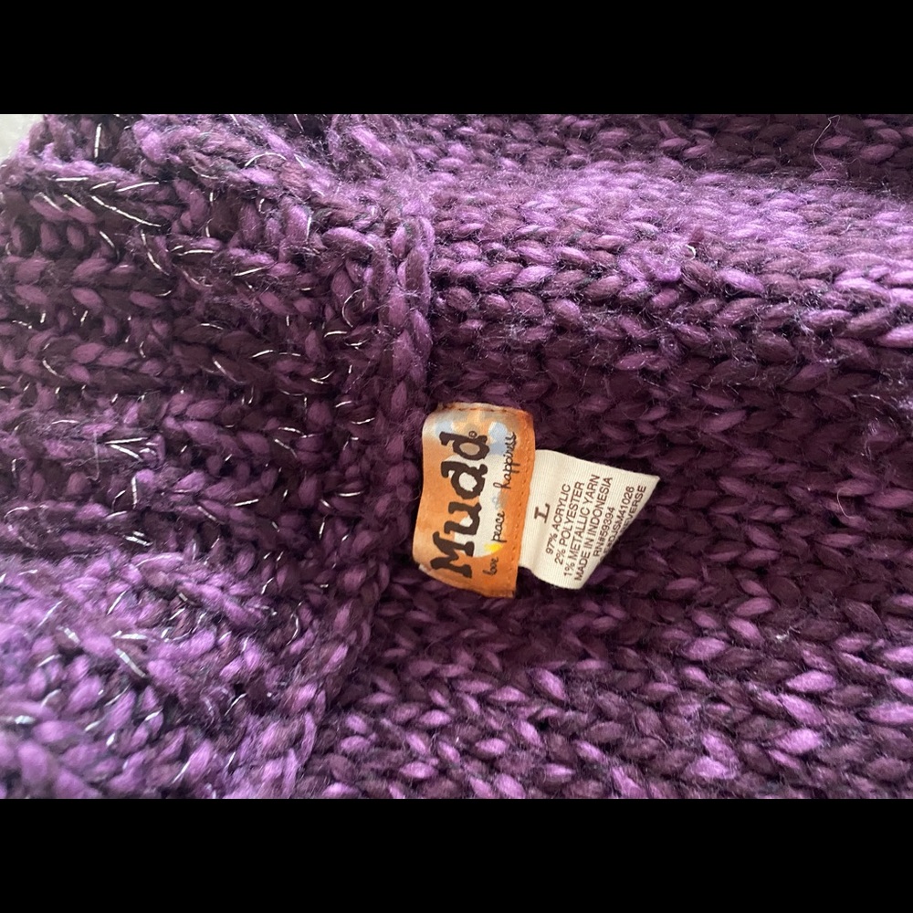 Purple cowl neck sweater tunic.